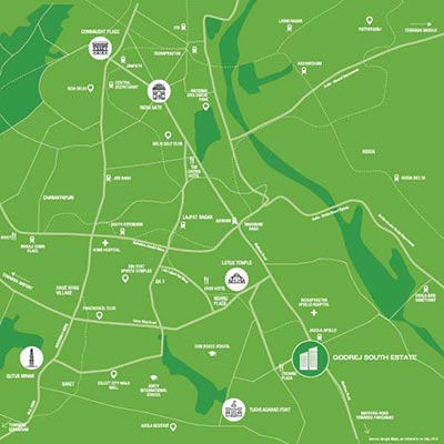  Godrej South Estate Delhi Location Map
