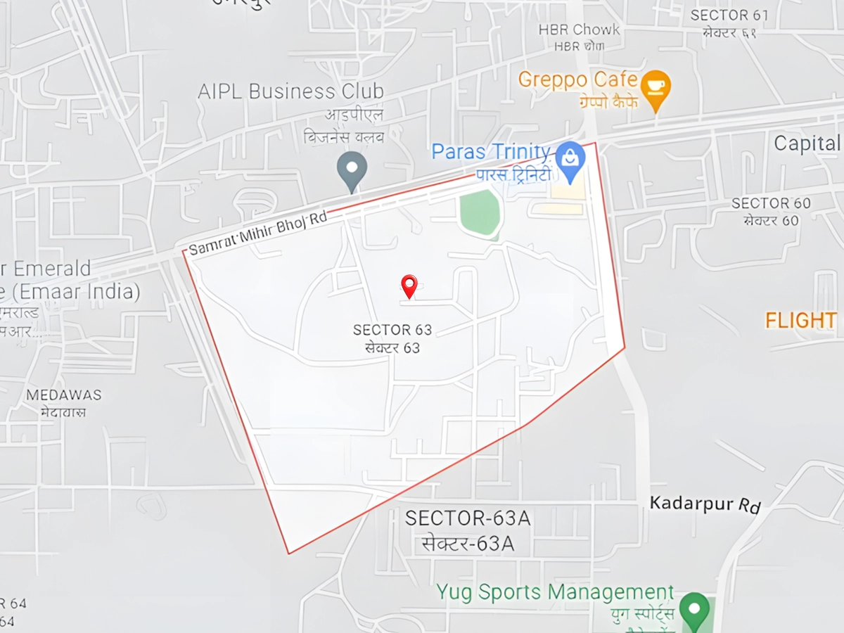 Location of Godrej Verano Sector 63A Gurgaon